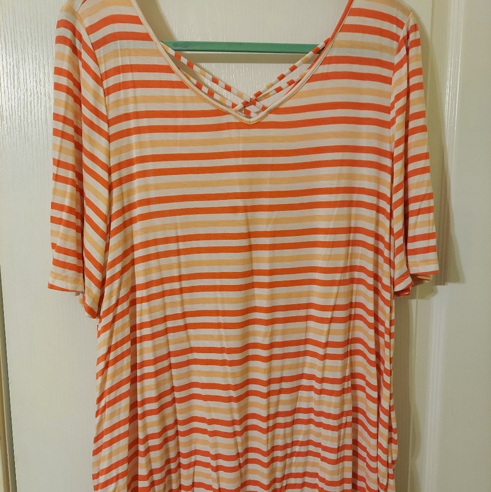 Orange and peach striped shirt
